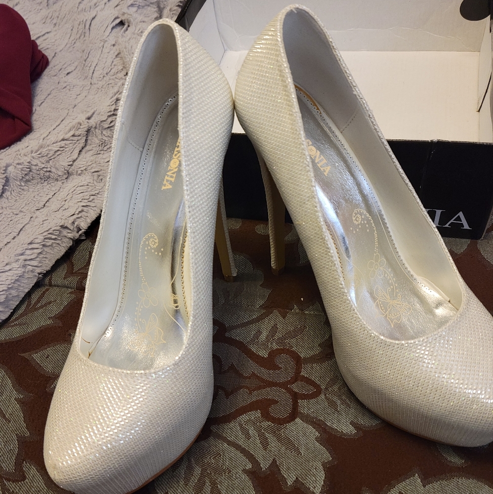 Pearl White Stilleto Heels